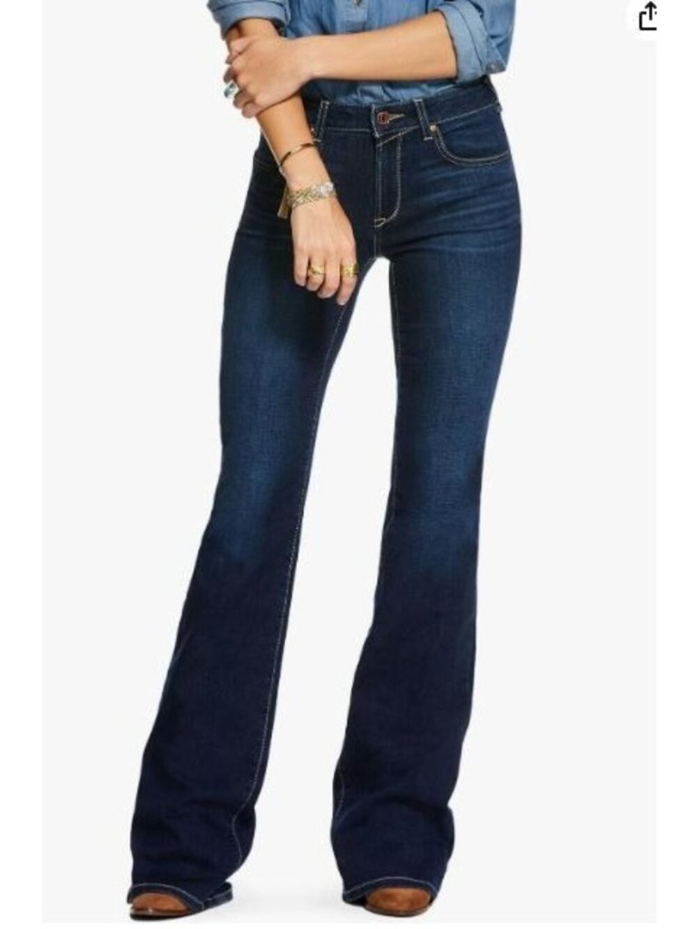 Ariat Ultra Stretch Perfect Rise Katie Flare Jeans Women's 31 NWT Dark Wash
